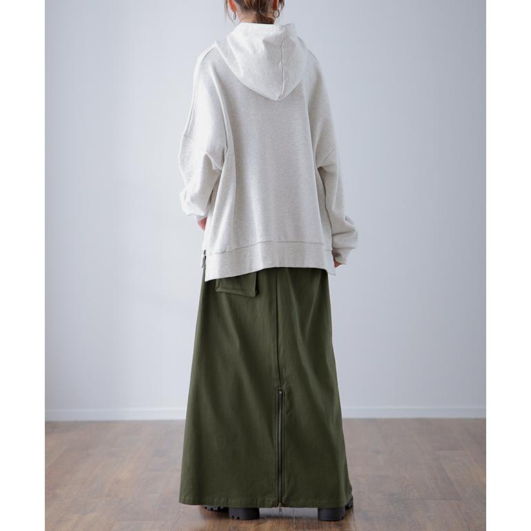 スカート レディース ロングスカート Aラインスカート タック 大きいサイズ 体型カバー フレアスカート ロング ベイカースカート チノ | HUG.U | 14