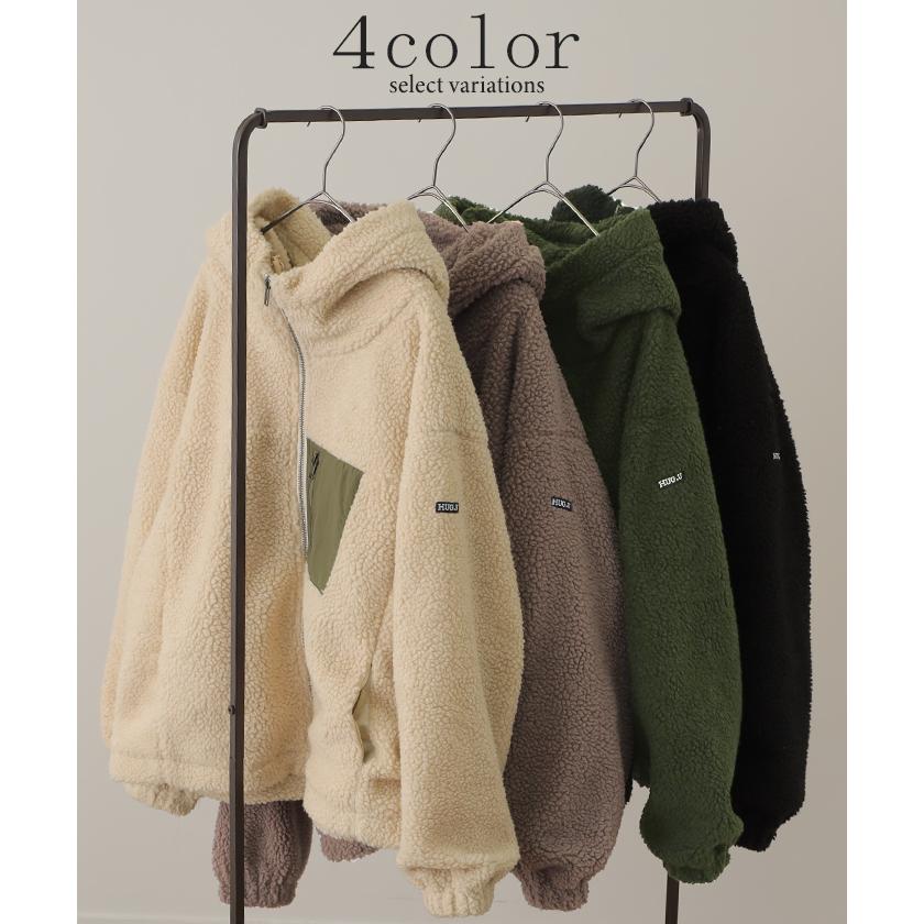 ボアコート レディース  ボア 暖か コート ボアアウター ブルゾン OUTER2410 | HUG.U | 12