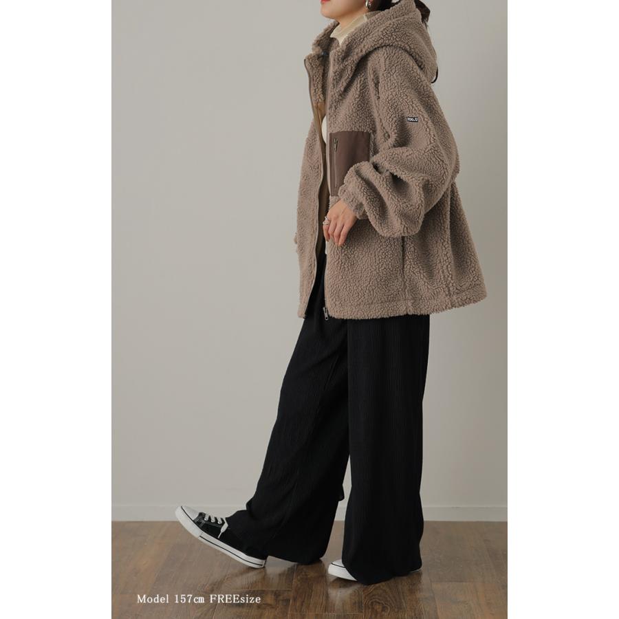 ボアコート レディース  ボア 暖か コート ボアアウター ブルゾン OUTER2410 | HUG.U | 05