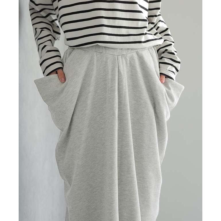 スカート 変形 ロングスカート レディース スウェット マキシスカート スリット | HUG.U | 18