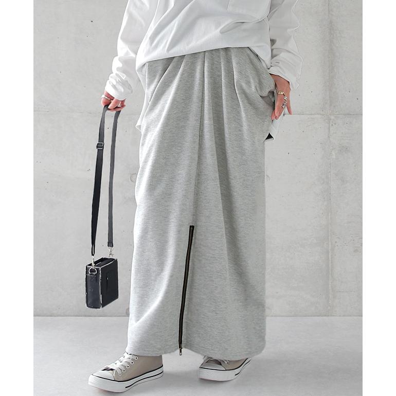 スカート 変形 ロングスカート レディース スウェット マキシスカート スリット | HUG.U | 06
