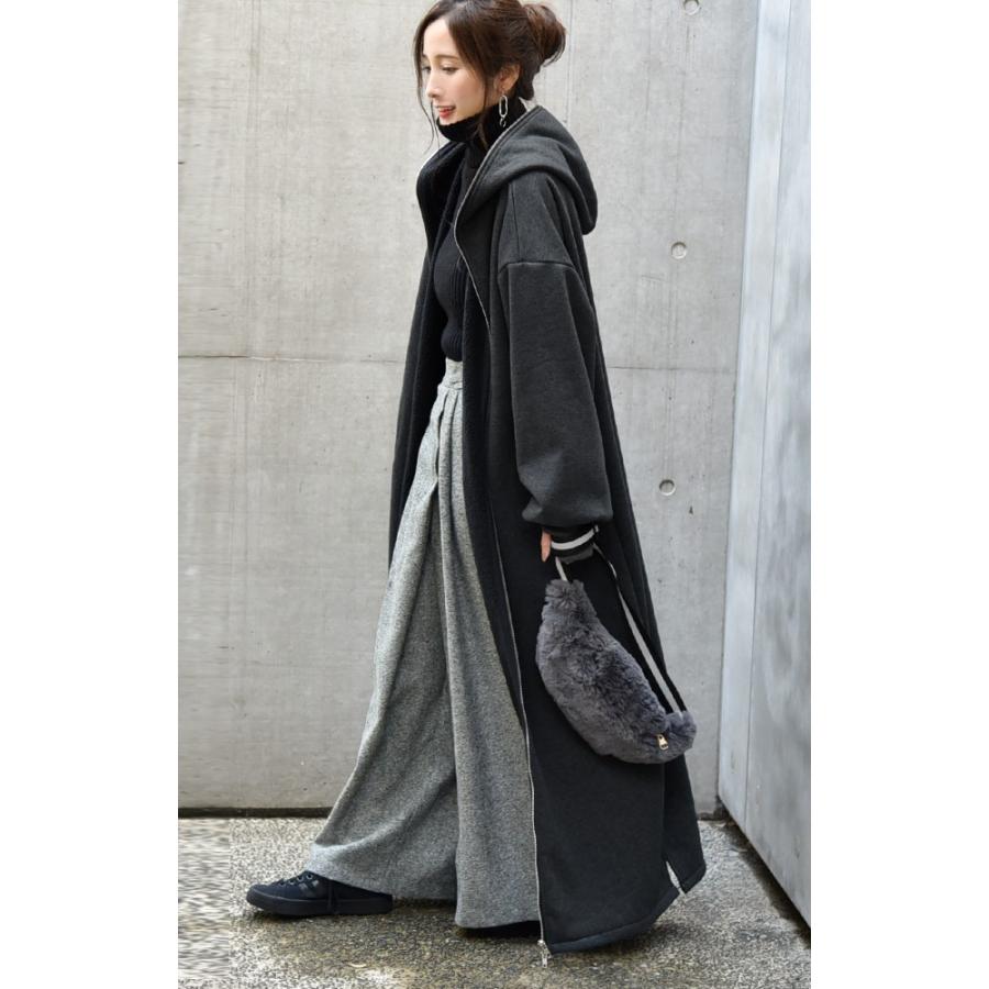 パーカー レディース 裏ボア ロングパーカー ボアパーカー 裏起毛 ロング アウター | HUG.U | 04