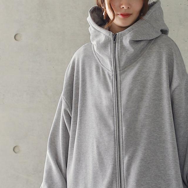 パーカー レディース 裏起毛 ロング 裏シャギー ロングパーカー アウター コート アウター スウェット | HUG.U | 14