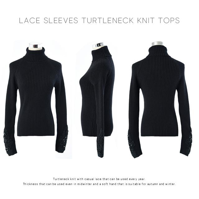 ニット レディース  タートルネック トップス リブニット セーター ハイネック | HUG.U | 14