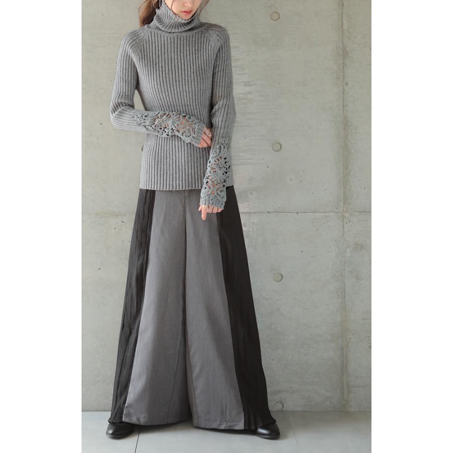 ニット レディース  タートルネック トップス リブニット セーター ハイネック | HUG.U | 15