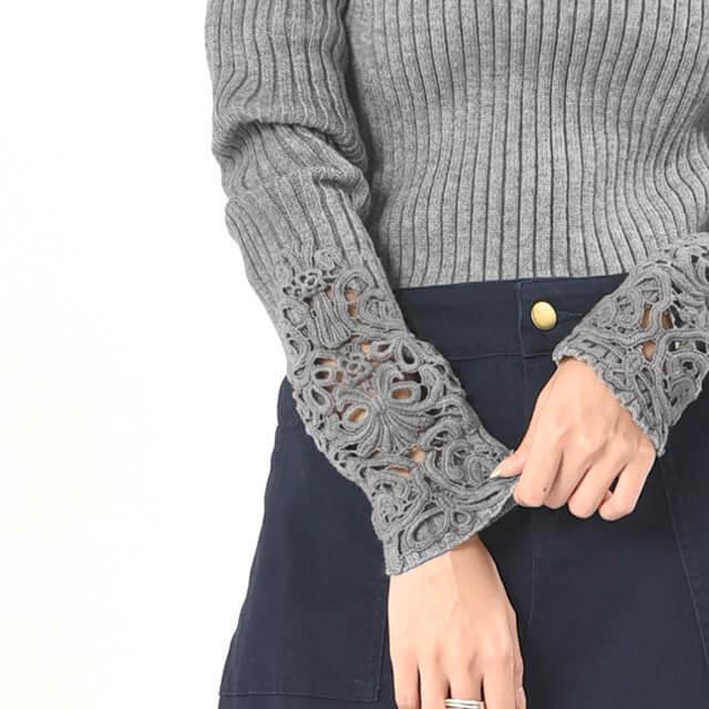 ニット レディース  タートルネック トップス リブニット セーター ハイネック | HUG.U | 22