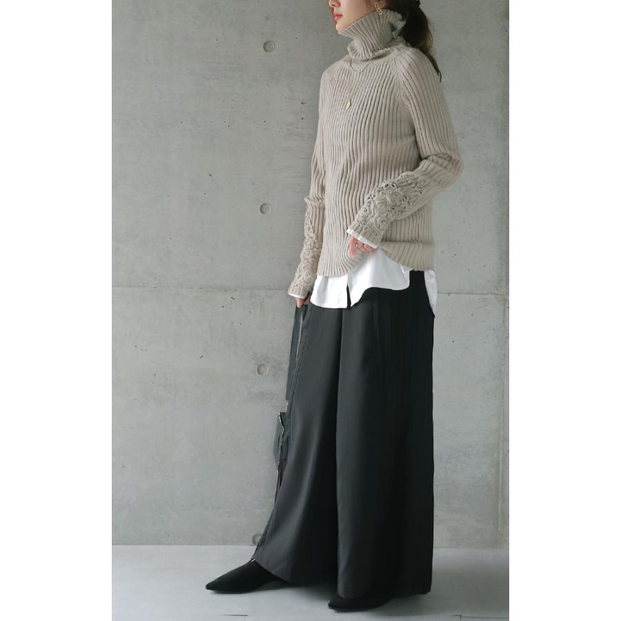 ニット レディース  タートルネック トップス リブニット セーター ハイネック | HUG.U | 09