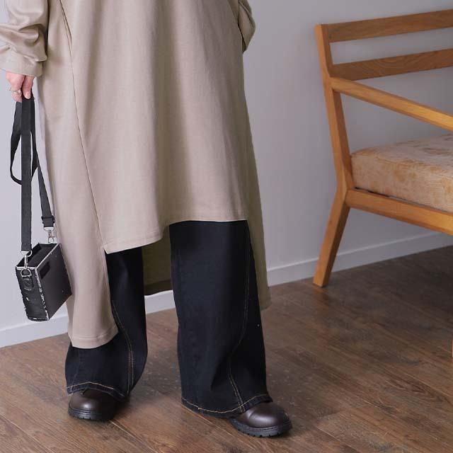 ワンピース ロングワンピース レディース ロング ワンピ ワンピース マキシ スリット 長袖 無地 Aライン 体型カバー | HUG.U | 25