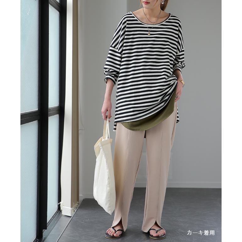 キャミソール レディース  インナー 重ね着 レース プリーツ レイヤード ボーダー | HUG.U | 36