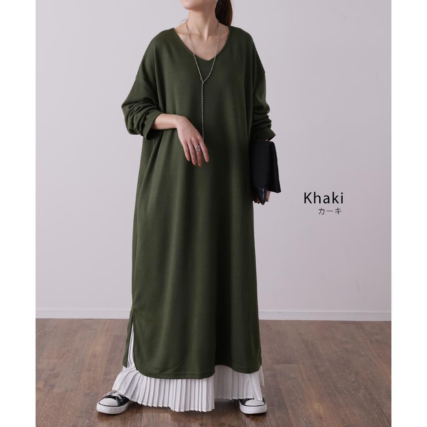 ワンピース ロングワンピース レディース ロング Vネック 大きいサイズ 長袖 | HUG.U | 14