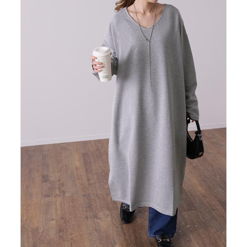 ワンピース ロングワンピース レディース ロング Vネック 大きいサイズ 長袖 | HUG.U | 21