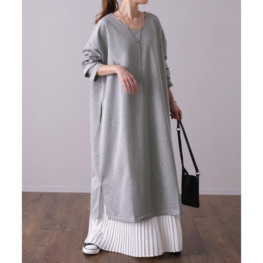 ワンピース ロングワンピース レディース ロング Vネック 大きいサイズ 長袖 | HUG.U | 09