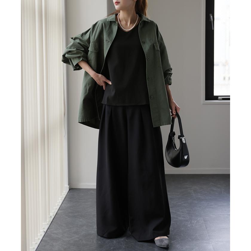 ブラウス トップス レディース カットソー Tシャツ シャツ フォーマル Vネック 半袖 セミフォーマル 大きいサイズ 入学式 ママ 卒業式 黒 | HUG.U | 09