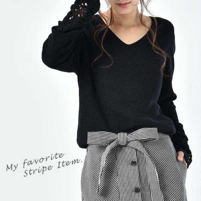 スカート レディース ロングスカート ストライプ 綿100％ マキシスカート | HUG.U | 20