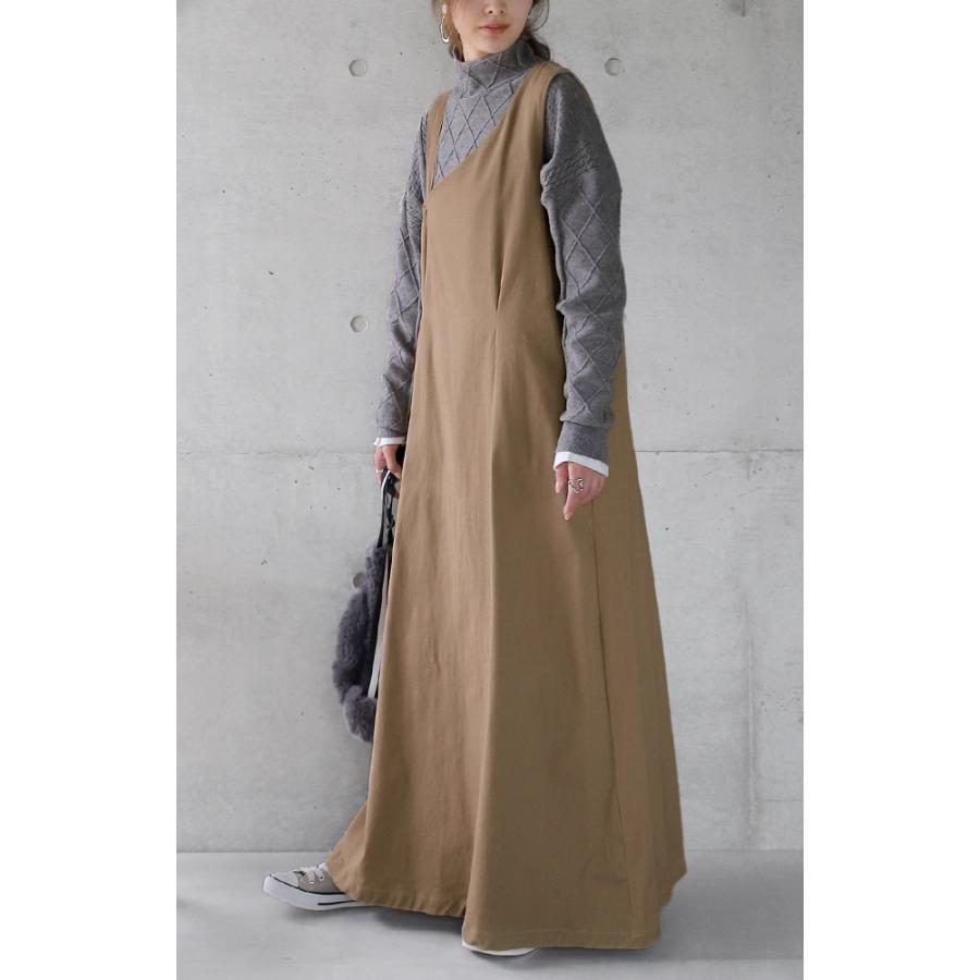 ワンピース レディース  サロペット ワンショルダー ロングワンピース 体型カバー | HUG.U | 08