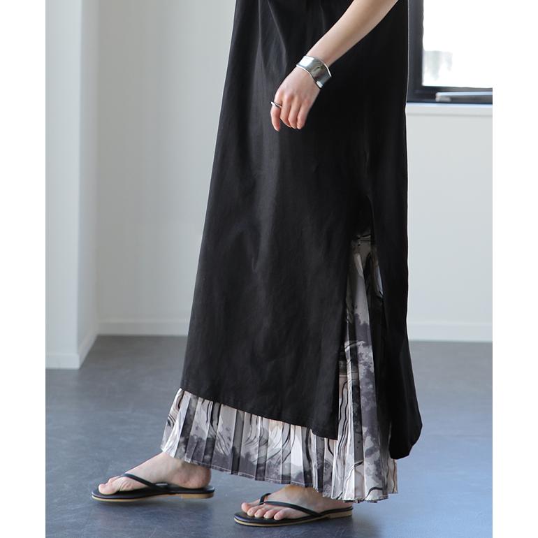 ワンピース レディース 半袖 ロングワンピース スリット Tシャツワンピース | HUG.U | 15