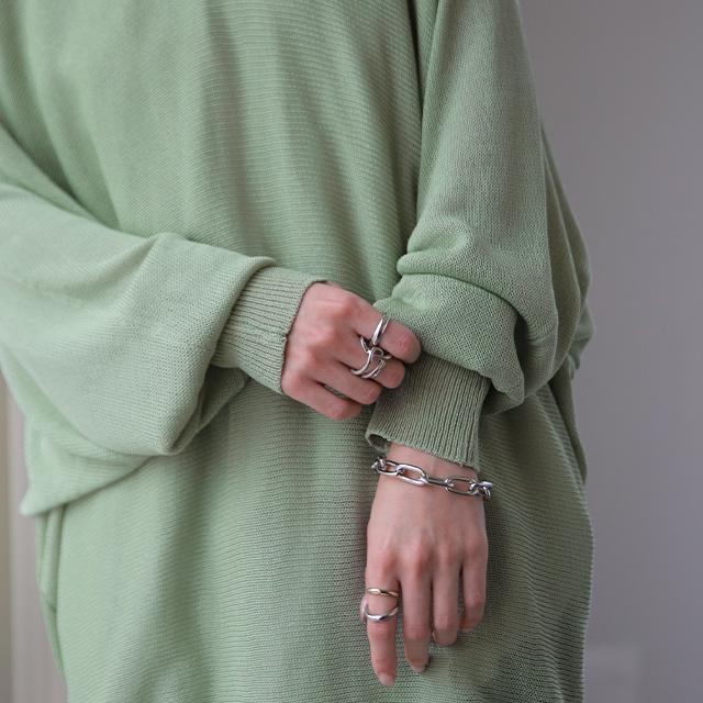 SALE ニット トップス レディース Vネックニット ニット ドルマン シアー レイヤード 長袖 | HUG.U | 24