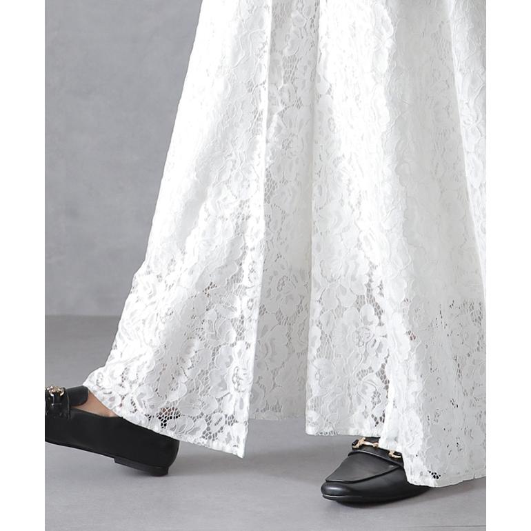 ワイドパンツ レディース ボトムス レース 大きいサイズ ワイドパンツルック | HUG.U | 07