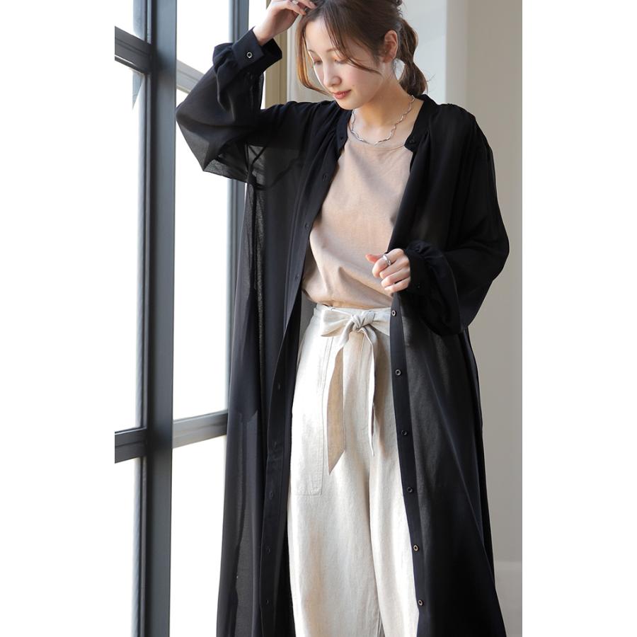 シアーシャツ ロング ロングシャツ シャツ ワンピース シフォン 長袖 羽織 夏 Y434 Hug U ハグユー 通販 Yahoo ショッピング