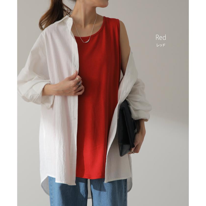 タンクトップ レディース  レイヤード インナー ロング丈 ノースリーブ 重ね着 | HUG.U | 17