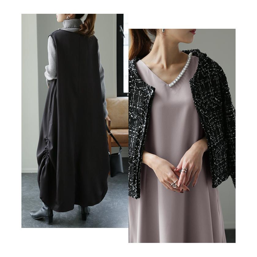 ワンピース ノースリーブ ロングワンピース パール フォーマル ドレス 結婚式 | HUG.U | 12