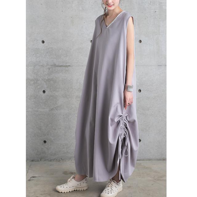 ワンピース ノースリーブ ロングワンピース パール フォーマル ドレス 結婚式 | HUG.U | 14