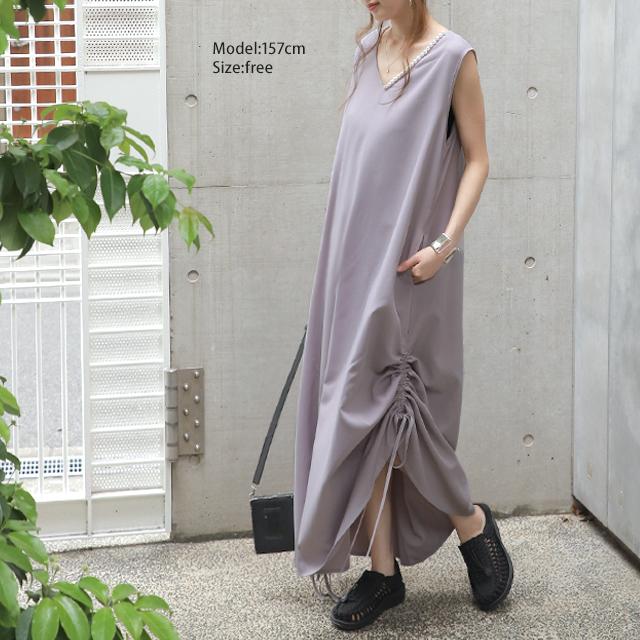 ワンピース ノースリーブ ロングワンピース パール フォーマル ドレス 結婚式 | HUG.U | 17