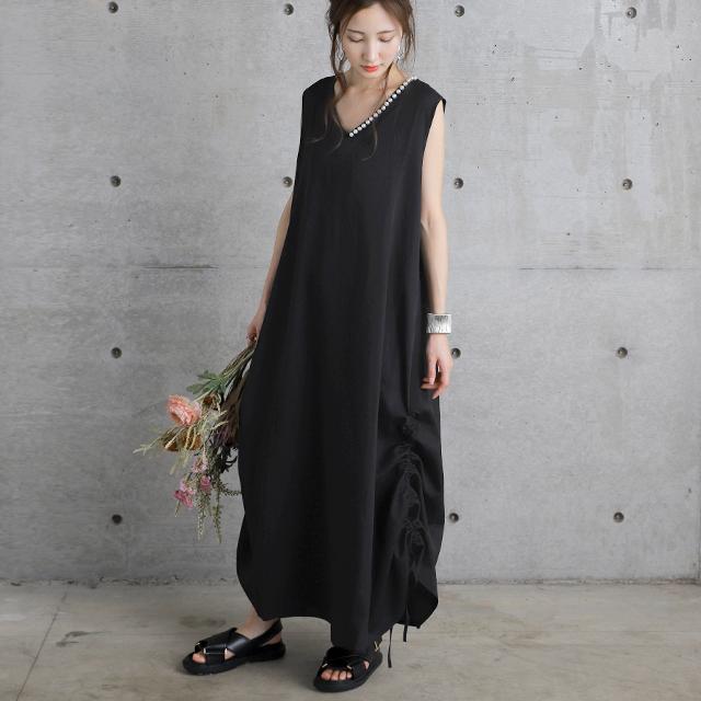 ワンピース ノースリーブ ロングワンピース パール フォーマル ドレス 結婚式 | HUG.U | 21