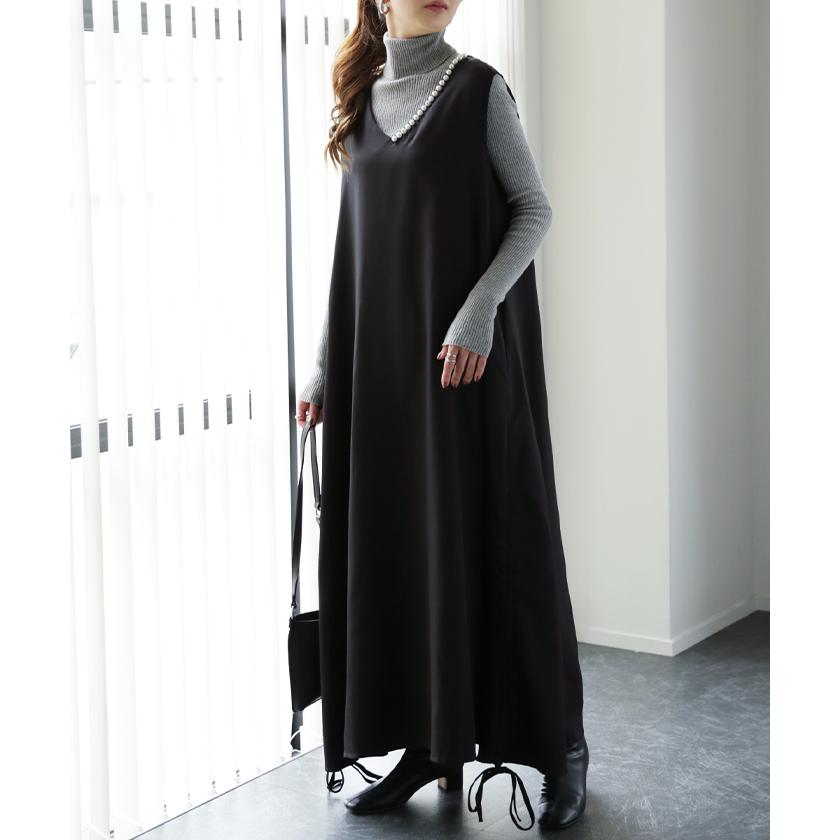 ワンピース ノースリーブ ロングワンピース パール フォーマル ドレス 結婚式 | HUG.U | 06