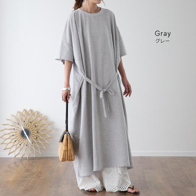 ワンピース マキシワンピース レディース ワンピ ロングワンピース ロングワンピ ロング マキシ 半袖 リボン バックリボン 体型カバー | HUG.U | 13