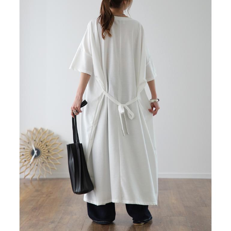 ワンピース マキシワンピース レディース ワンピ ロングワンピース ロングワンピ ロング マキシ 半袖 リボン バックリボン 体型カバー | HUG.U | 22