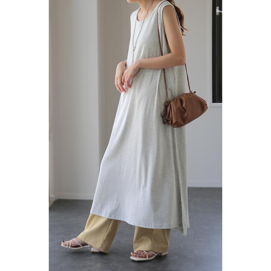 ワンピース レディース ロングワンピース ノースリーブ スリット レイヤード | HUG.U | 19