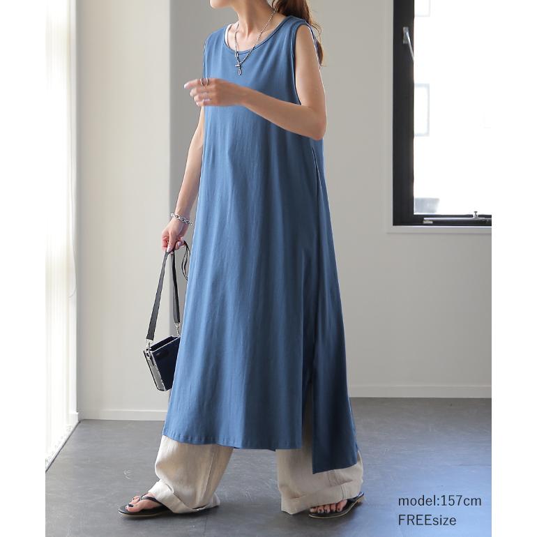 ワンピース レディース ロングワンピース ノースリーブ スリット レイヤード | HUG.U | 04