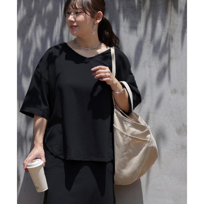 セットアップ トップス スカート ワンマイルウェア ルームウェア 部屋着 レディース Tシャツ | HUG.U | 09