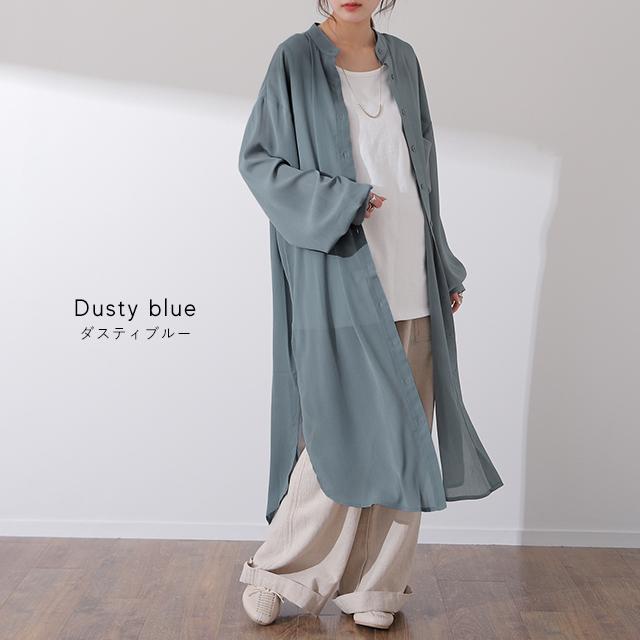 シャツ レディース シアーシャツ ロングシャツ ロング ワンピース 長袖 シアー | HUG.U | 15