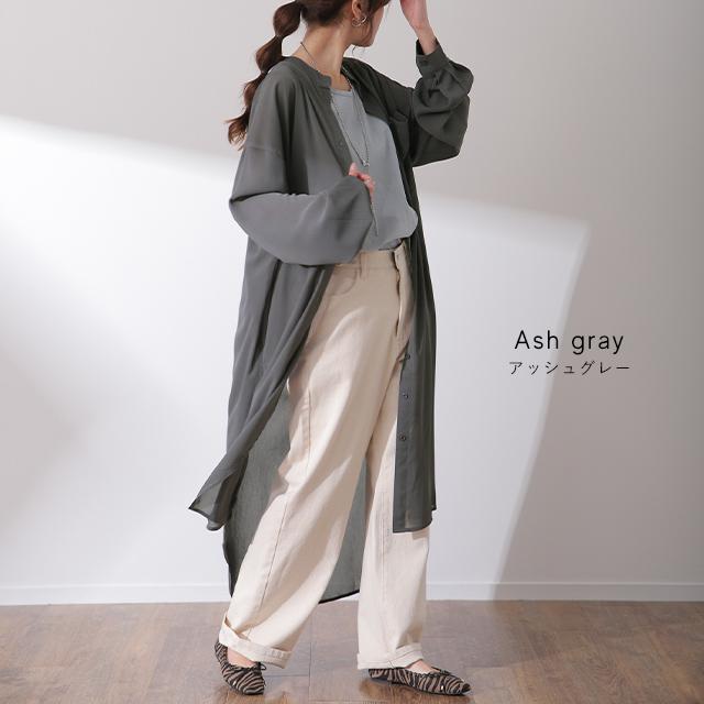 シャツ レディース 夏 春 シアーシャツ ロングシャツ ロング ワンピース 長袖 シアー Y505 Hug U ハグユー 通販 Yahoo ショッピング