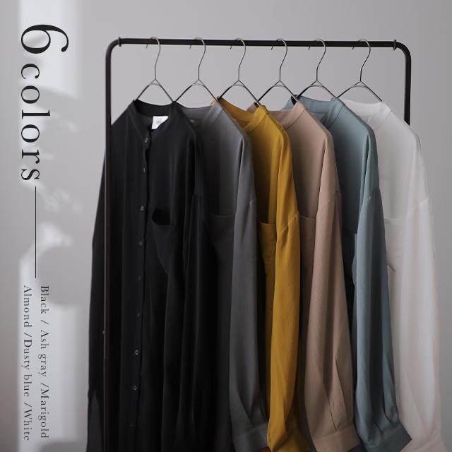 シャツ レディース シアーシャツ ロングシャツ ロング ワンピース 長袖 シアー | HUG.U | 09