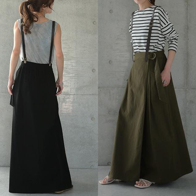 スカート ロング ロングスカート ラップスカート サスペンダースカート 大きいサイズ レディース | HUG.U | 15