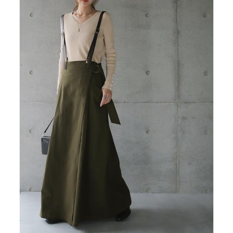 スカート ロング ロングスカート ラップスカート サスペンダースカート 大きいサイズ レディース | HUG.U | 22