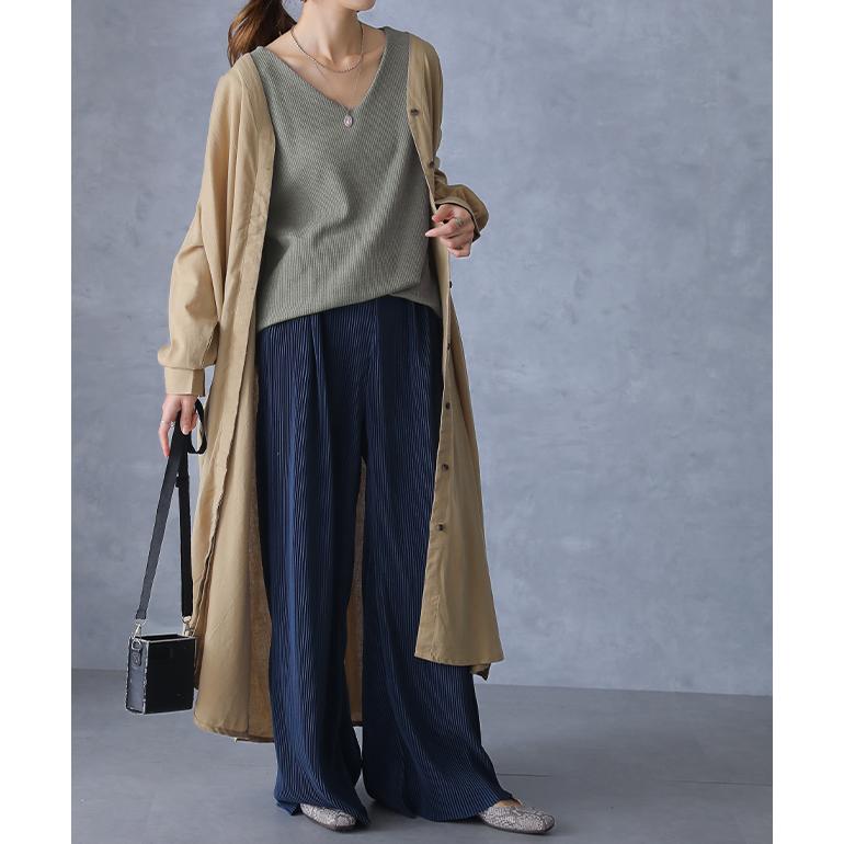 タンクトップ レディース レイヤード ワッフル生地 インナー Vネック | HUG.U | 11