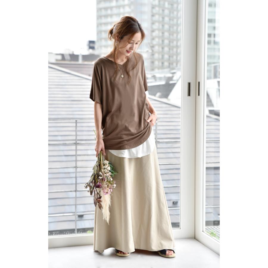 トップス レディース Tシャツ カットソー 半袖 Vネック 無地 シンプル ドルマン | HUG.U | 16