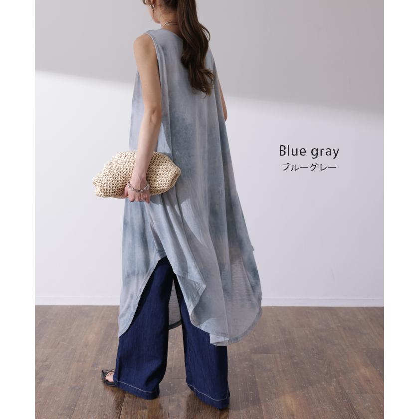 ワンピース レディース 秋 タイダイ柄 ロングワンピース ノースリーブ ゆったり | HUG.U | 19