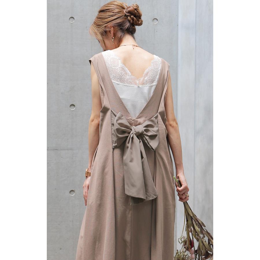 ワンピース レディース サロペット マキシワンピース ロングワンピース バックリボン | HUG.U | 07