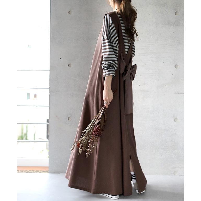 ワンピース レディース サロペット マキシワンピース ロングワンピース バックリボン | HUG.U | 08