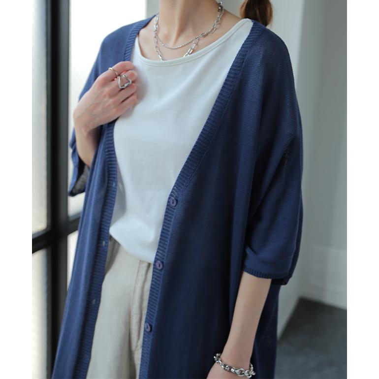 ULTERIOR / カーディガン(薄手)/4/コットン/BEG/ULKW12-HA164 HUG.U（ハグユー） カーディガン 薄手 レディース 半袖 冷感 UV ロング