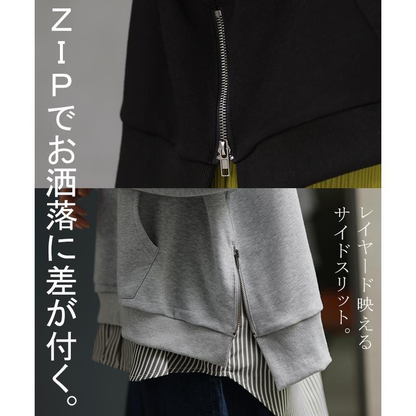 パーカー レディース トップス トレーナー スウェット 無地 コーデ スエット 薄手 | HUG.U | 22