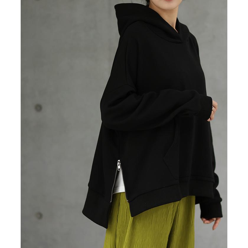 パーカー レディース トップス トレーナー スウェット 無地 コーデ スエット 薄手 | HUG.U | 14