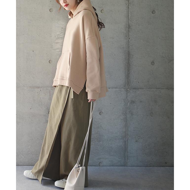 パーカー レディース 裏シャギー トップス トレーナー スウェット サイドジップ 大きいサイズ | HUG.U | 17