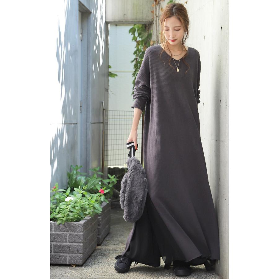 ワンピース ニットワンピース レディース ロングワンピース ロング 長袖 | HUG.U | 24