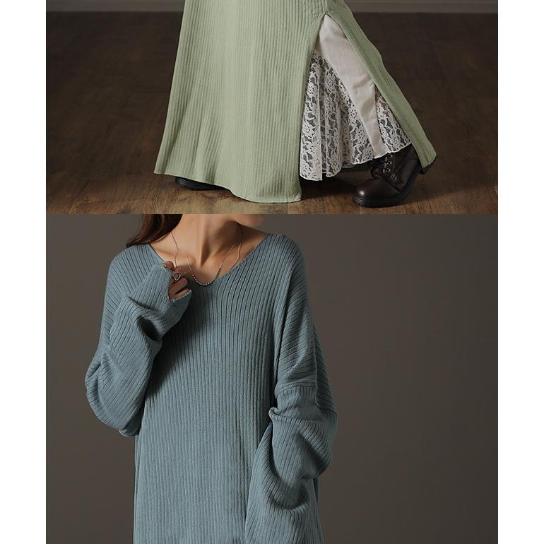 ワンピース ニットワンピース レディース ロングワンピース ロング 長袖 | HUG.U | 10